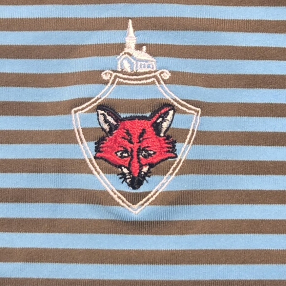Peter Millar Summer Comfort Blue Striped Polo Shirt Size Large - Picture 3 of 7